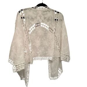 Embr white lace lightweight jacket- size M